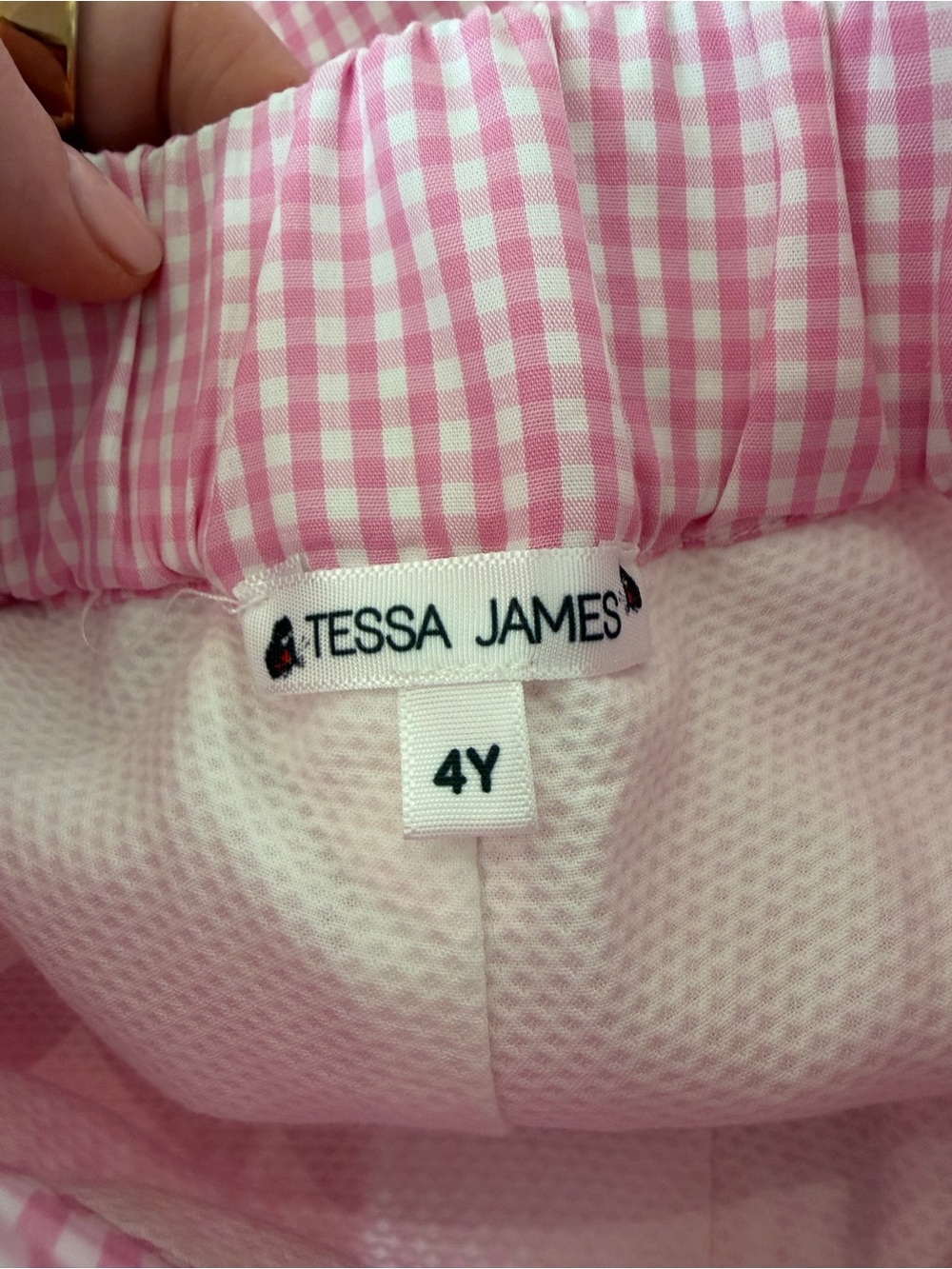 💗 Tessa James - Audrey Short Set in Pink Gingham - 4Y - Picture 3 of 6